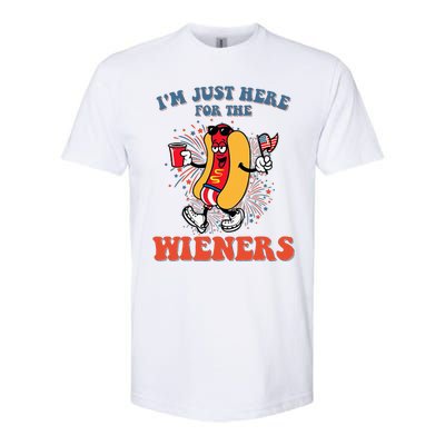 Hot Dog IM Just Here For The Wieners 4th Of July Softstyle CVC T-Shirt