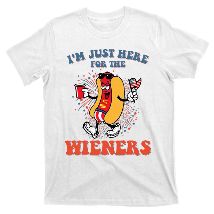 Hot Dog IM Just Here For The Wieners 4th Of July T-Shirt