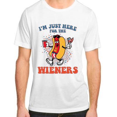 Hot Dog IM Just Here For The Wieners 4th Of July Adult ChromaSoft Performance T-Shirt