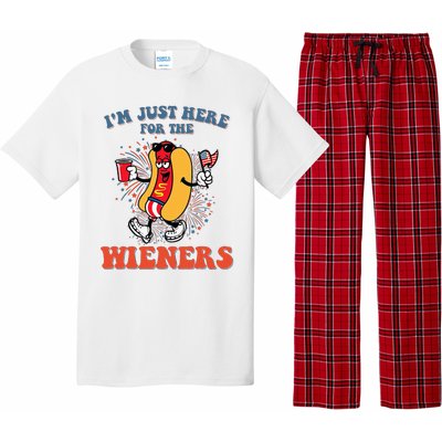 Hot Dog IM Just Here For The Wieners 4th Of July Pajama Set