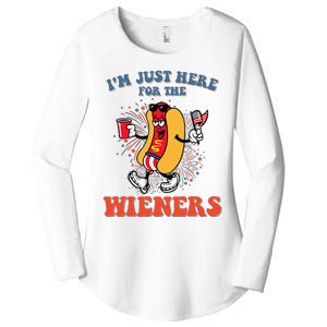 Hot Dog IM Just Here For The Wieners 4th Of July Women's Perfect Tri Tunic Long Sleeve Shirt