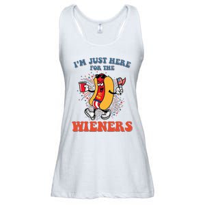 Hot Dog IM Just Here For The Wieners 4th Of July Ladies Essential Flowy Tank