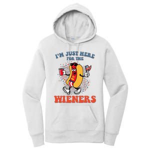 Hot Dog IM Just Here For The Wieners 4th Of July Women's Pullover Hoodie