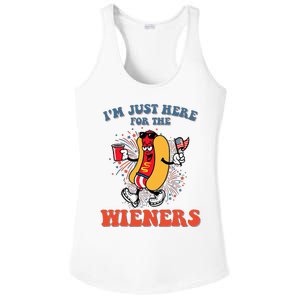 Hot Dog IM Just Here For The Wieners 4th Of July Ladies PosiCharge Competitor Racerback Tank