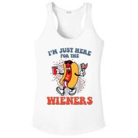 Hot Dog IM Just Here For The Wieners 4th Of July Ladies PosiCharge Competitor Racerback Tank