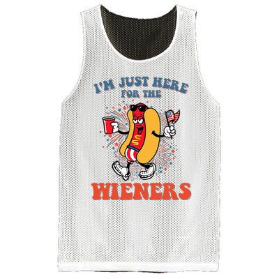 Hot Dog IM Just Here For The Wieners 4th Of July Mesh Reversible Basketball Jersey Tank