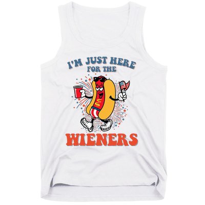 Hot Dog IM Just Here For The Wieners 4th Of July Tank Top