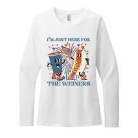 Hot Dog Im Just Here For The Wieners 4Th Of July Womens CVC Long Sleeve Shirt