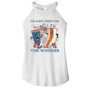 Hot Dog Im Just Here For The Wieners 4Th Of July Women's Perfect Tri Rocker Tank