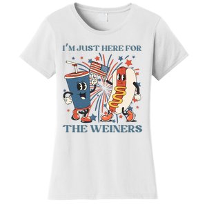 Hot Dog Im Just Here For The Wieners 4Th Of July Women's T-Shirt