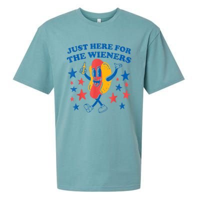 Hot Dog Im Just Here For The Wieners 4Th Of July Sueded Cloud Jersey T-Shirt