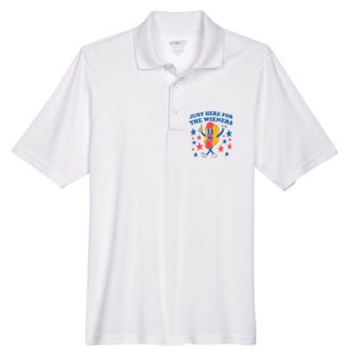 Hot Dog Im Just Here For The Wieners 4Th Of July Men's Origin Performance Pique Polo