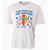 Hot Dog Im Just Here For The Wieners 4Th Of July Cooling Performance Crew T-Shirt