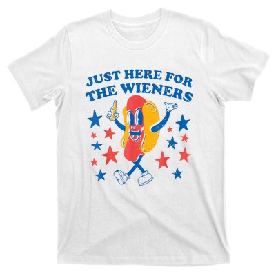 Hot Dog Im Just Here For The Wieners 4Th Of July T-Shirt