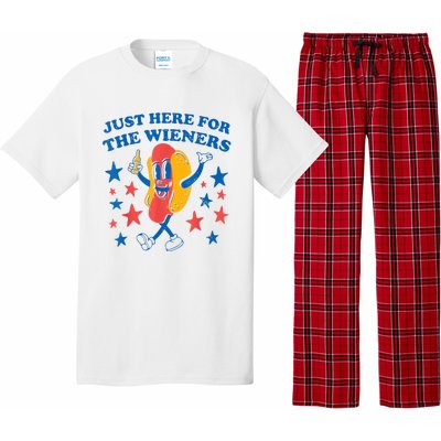 Hot Dog Im Just Here For The Wieners 4Th Of July Pajama Set