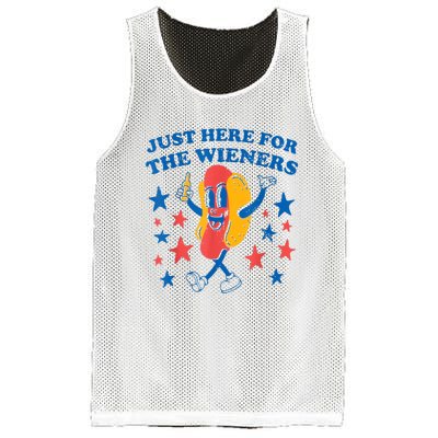 Hot Dog Im Just Here For The Wieners 4Th Of July Mesh Reversible Basketball Jersey Tank