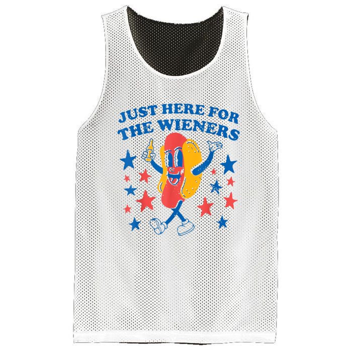 Hot Dog Im Just Here For The Wieners 4Th Of July Mesh Reversible Basketball Jersey Tank