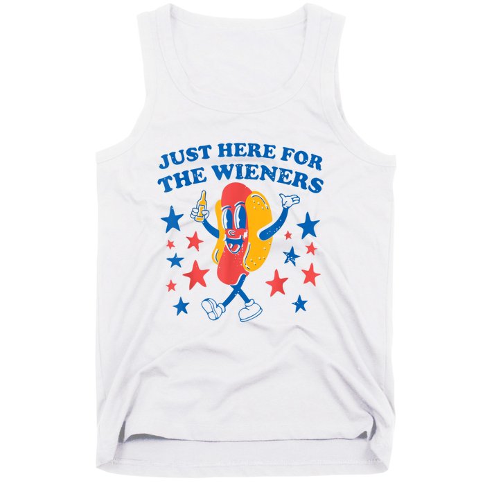 Hot Dog Im Just Here For The Wieners 4Th Of July Tank Top