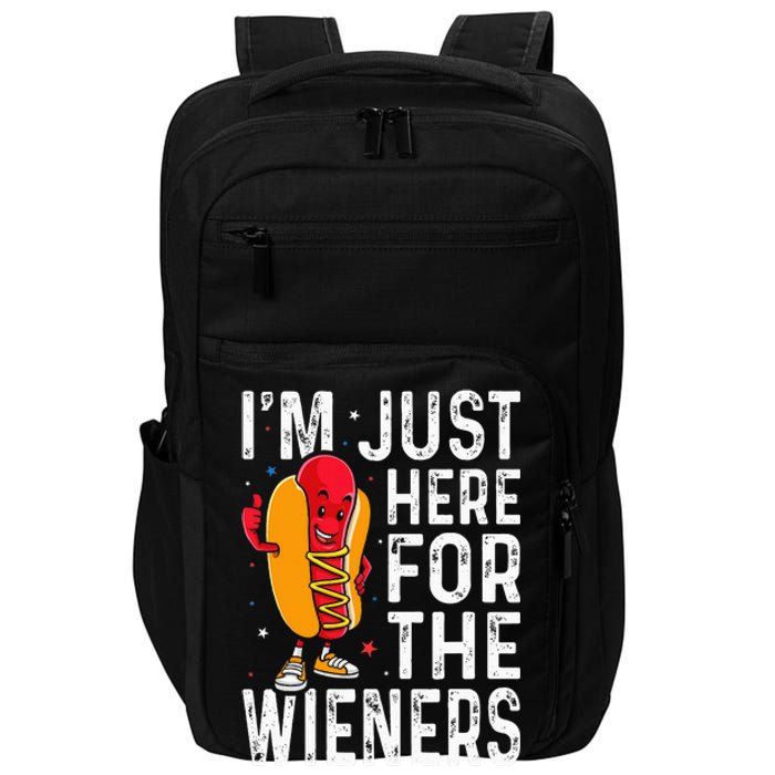 Hot Dog IM Just Here For The Wieners 4th Of July Impact Tech Backpack