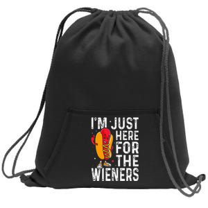 Hot Dog IM Just Here For The Wieners 4th Of July Sweatshirt Cinch Pack Bag