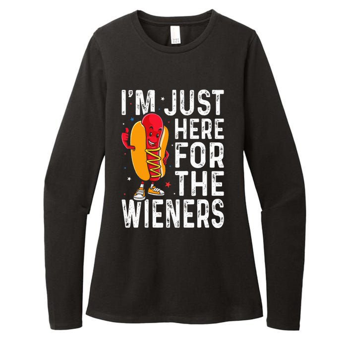 Hot Dog IM Just Here For The Wieners 4th Of July Womens CVC Long Sleeve Shirt