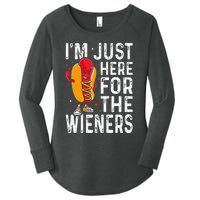 Hot Dog IM Just Here For The Wieners 4th Of July Women's Perfect Tri Tunic Long Sleeve Shirt