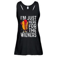 Hot Dog IM Just Here For The Wieners 4th Of July Ladies Essential Flowy Tank