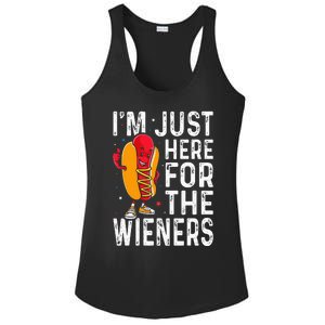 Hot Dog IM Just Here For The Wieners 4th Of July Ladies PosiCharge Competitor Racerback Tank