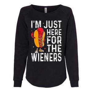 Hot Dog IM Just Here For The Wieners 4th Of July Womens California Wash Sweatshirt