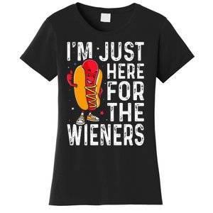 Hot Dog IM Just Here For The Wieners 4th Of July Women's T-Shirt