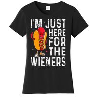 Hot Dog IM Just Here For The Wieners 4th Of July Women's T-Shirt