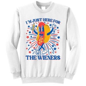 Hot Dog IM Just Here For The Wieners 4th Of July Sweatshirt