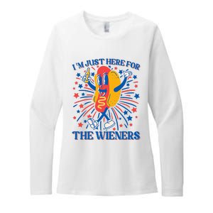 Hot Dog IM Just Here For The Wieners 4th Of July Womens CVC Long Sleeve Shirt