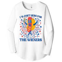 Hot Dog IM Just Here For The Wieners 4th Of July Women's Perfect Tri Tunic Long Sleeve Shirt