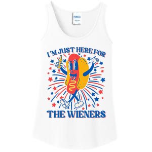 Hot Dog IM Just Here For The Wieners 4th Of July Ladies Essential Tank