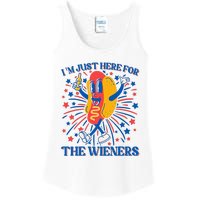 Hot Dog IM Just Here For The Wieners 4th Of July Ladies Essential Tank