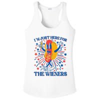 Hot Dog IM Just Here For The Wieners 4th Of July Ladies PosiCharge Competitor Racerback Tank