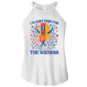 Hot Dog IM Just Here For The Wieners 4th Of July Women's Perfect Tri Rocker Tank