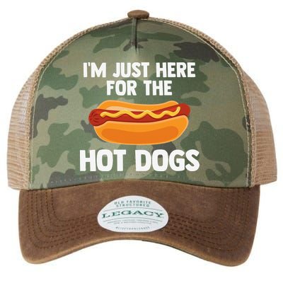 Hot Dog I'm Just Here For Hot Dogs Legacy Tie Dye Trucker Hat