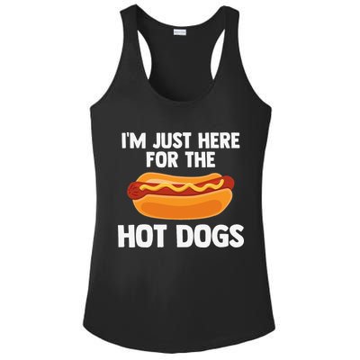 Hot Dog I'm Just Here For Hot Dogs Ladies PosiCharge Competitor Racerback Tank
