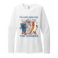 Hot Dog Im Just Here For The Wieners 4Th Of July Womens CVC Long Sleeve Shirt