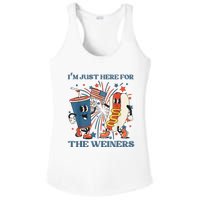 Hot Dog Im Just Here For The Wieners 4Th Of July Ladies PosiCharge Competitor Racerback Tank