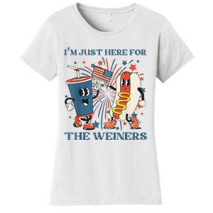 Hot Dog Im Just Here For The Wieners 4Th Of July Women's T-Shirt