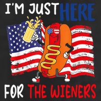 Hot Dog IM Just Here For The Wieners 4th Of July Usa Flag Adult Drive Performance Visor