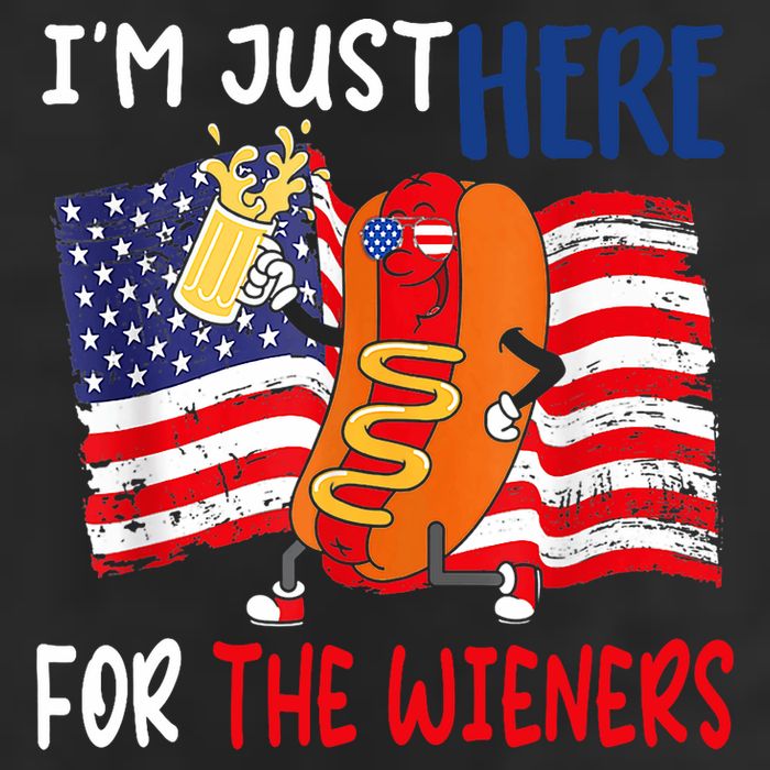 Hot Dog IM Just Here For The Wieners 4th Of July Usa Flag Adult Drive Performance Visor