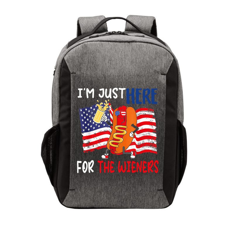 Hot Dog IM Just Here For The Wieners 4th Of July Usa Flag Vector Backpack