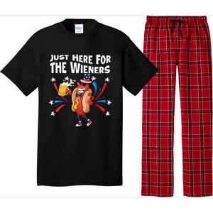 Hot Dog I'm Just Here For The Wieners 4Th Of July Pajama Set