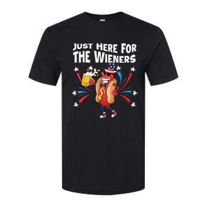 Hot Dog I'm Just Here For The Wieners 4Th Of July Softstyle CVC T-Shirt