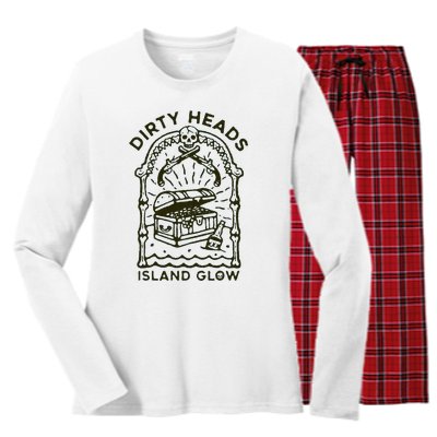 Heads Dirty Island Glow Apparel Women's Long Sleeve Flannel Pajama Set 