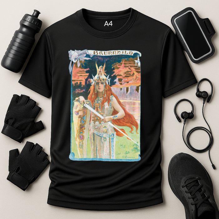 Hand Drawn Illustration Of Burnnhild Design Element Performance Shirt